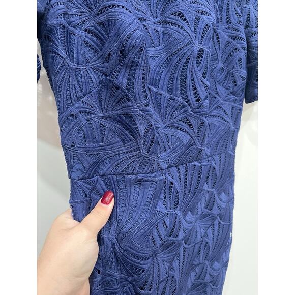 Kay Unger Portia Tea Length Dress in Midnight Blue - Picture 16 of 16